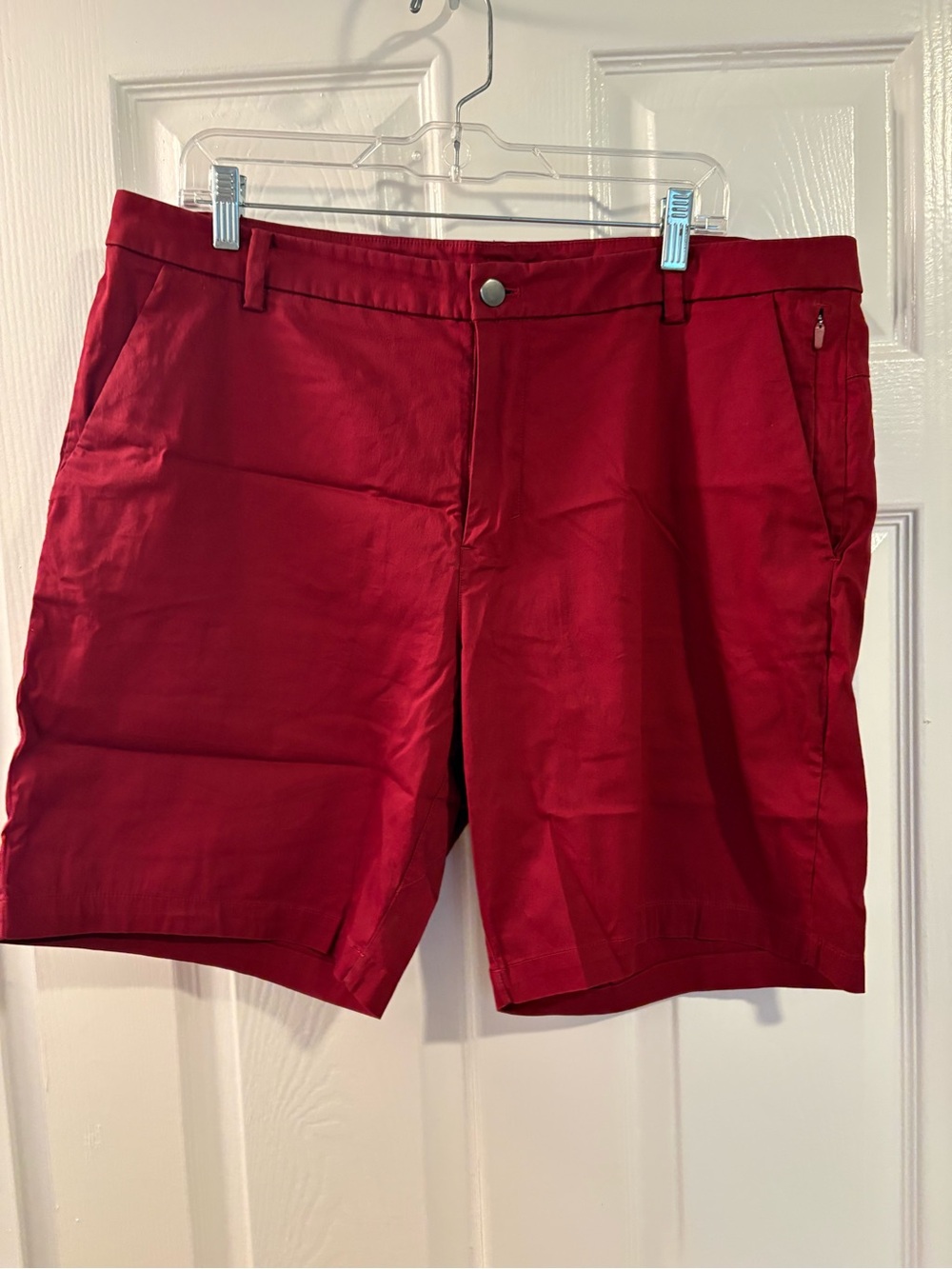 lululemon athletica Men's Crimson Red Flat-Front Shorts